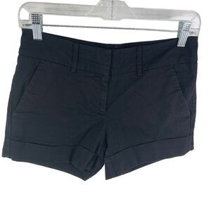 New York & Company Women's Shorts Mid Rise Stretch Flat Front Black Size 0